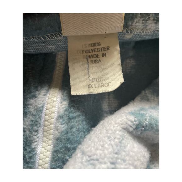 Jarray Womens/Teen Sportswear Fleece Jacket Blue Geometric XXL Vintage 90s - Picture 5 of 8